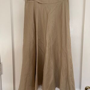 Ralph Lauren Linen Tan A-Line Skirt